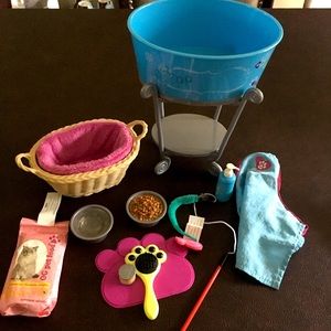 American Girl pets bath and kitten accessories